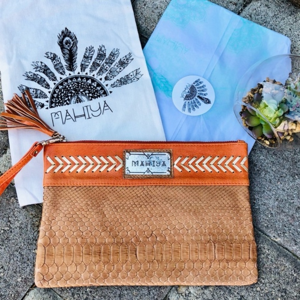 Cabo Leather Snakeskin Clutch from Mahiya Leather